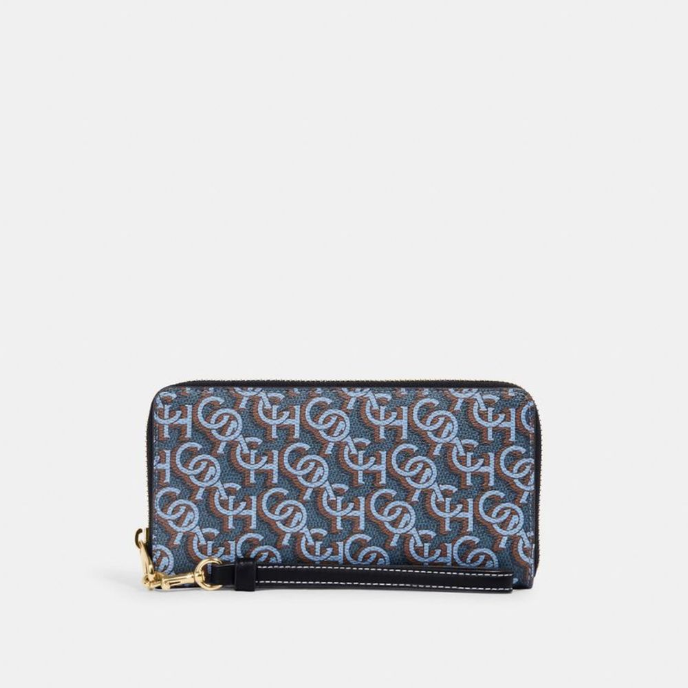 ALMOST PERFECT Coach Outlet Long Zip Around Wallet With Coach Monogram Print